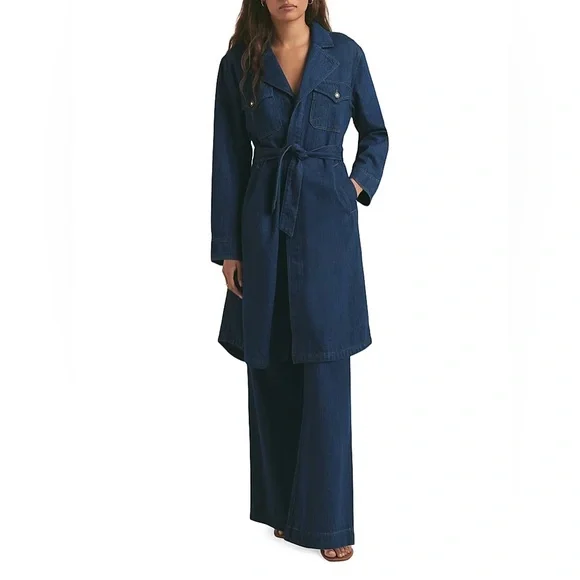 Favorite Daughter Boulevard Denim Trench Coat - Picture 10 of 11